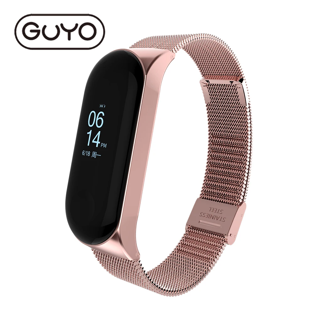 GUYO ремешок для Xiaomi mi Band 4 band 3 из нержавеющей стали Ремешок Браслет Pulseira |