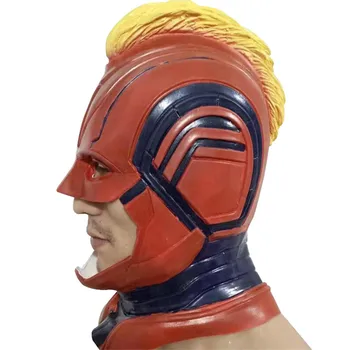 

Captain Marvel Helmet Cosplay Mask Carol Danvers Superhero Halloween Masks Costume Party Props