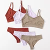 Women Seamless Bra Panties Set Cozy Bra And Thongs Crop Top Female Underwear Set G-String Bralette Unlined Sexy Lingerie Set ► Photo 3/6