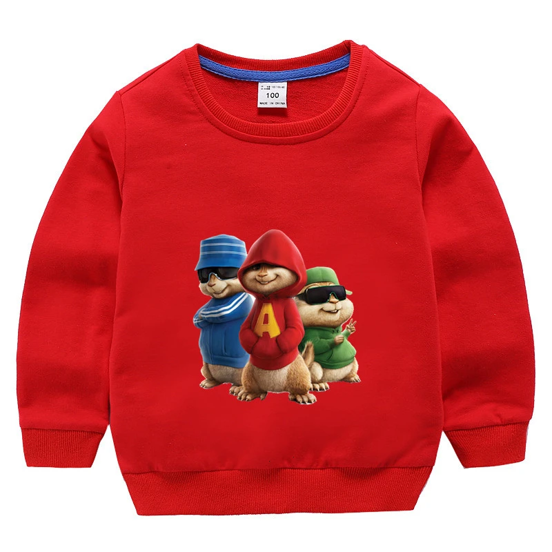 as picture Boys Girls Alvin And The Chipmunks Funny Splicing color Kid Summer O-Neck Tops Children Cartoon T shirt Baby Sweatshirt - Цвет: as picture