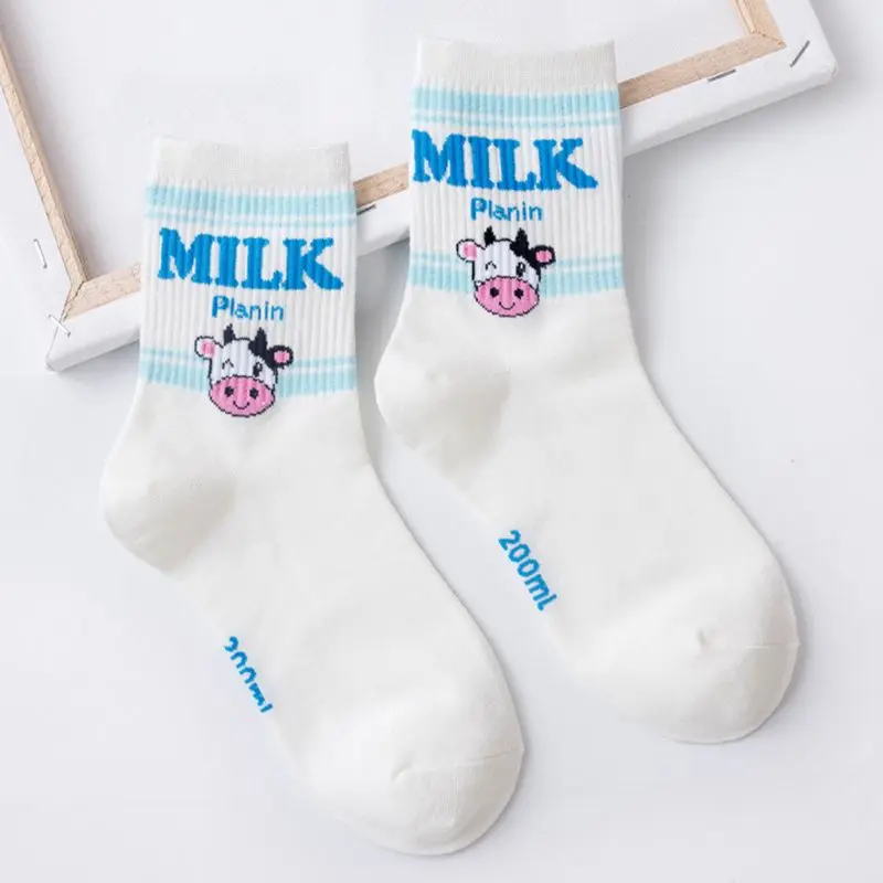 5 пар/уп. мягкие хлопковые короткие носки новые спортивные носки с бананом, молоком, клубникой