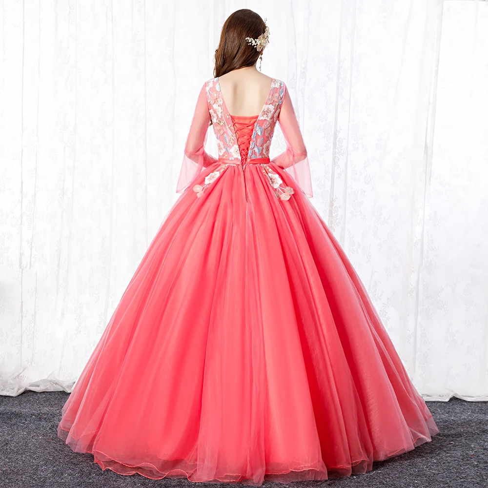 Свадебное бальное платье Бальные платья Иллюзия плеча органза Vestidos De Debutantes Формальные Вечерние платья Бальные платья-mekko