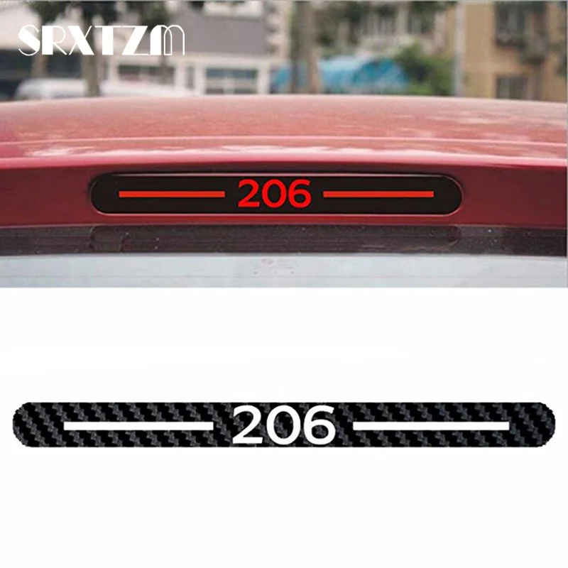Car Styling Stickers Car Engine Start Button Sticker Car Rear Window Sticker Car Styling Car Cover Protector Carbon Fiber Vinyl Sticker Brake Light Hatch Back Decoration for Peugeot 206 307