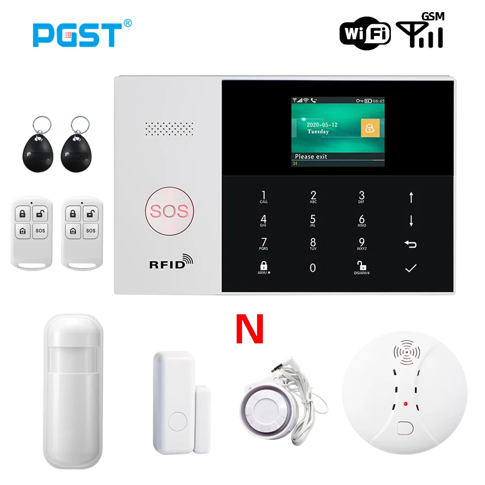 ring alarm wireless keypad 433MHZ IOS Android APP Remote Control LCD Touch Keyboard Wireless WIFI SIM GSM RFID Home Burglar Security Alarm System Sensor sos panic button Alarms & Sensors