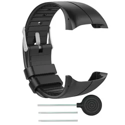 Vibrant Silicone Sport Wristband for GPS Running Smartwatch Accessories (Black)