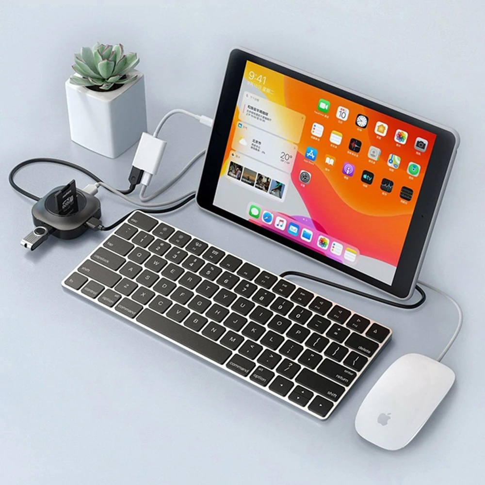 USB OTG Adapter For iPhone iPad iOS13 Lightning to USB 3.0 Adapter U-Disk Mouse Keyboard Converter Lightning to Camera Adapter
