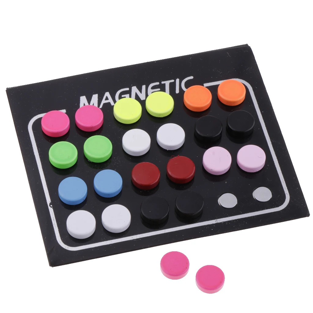 12 Pair 8mm Mix Color 8mm Round Magnetic Stud Earrings for Kids Teen Girls Womens