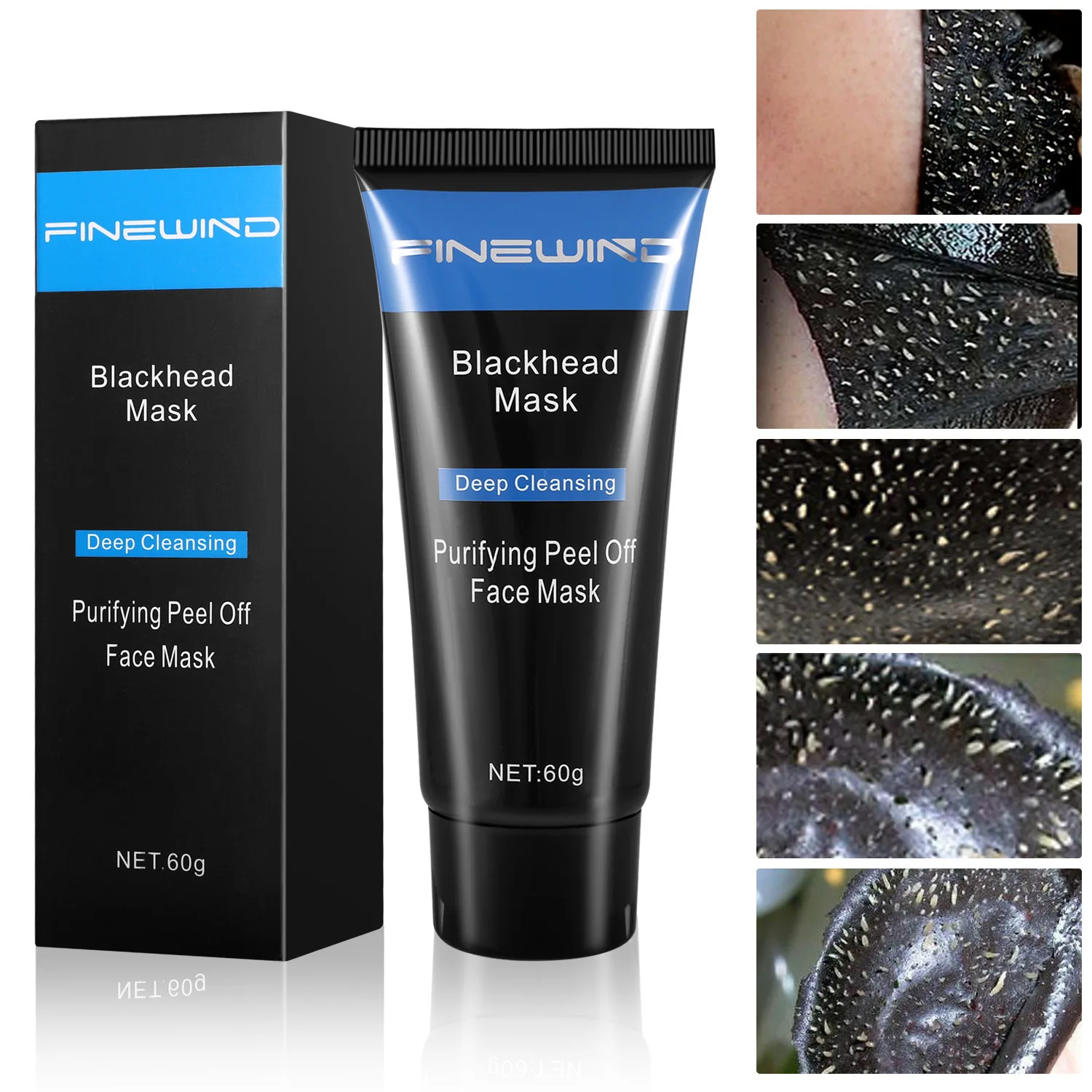 MABOX Deep Cleansing purifying peel off Black mud Facial mask Remove blackhead facial nose Acne remover Face care| |