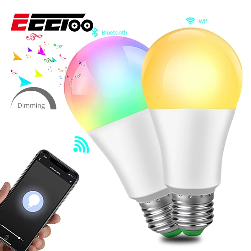 Умсветильник лампа EeeToo E27/B22 с поддержкой Wi Fi 15 Вт Bluetooth 85 265 в|Ночники| |