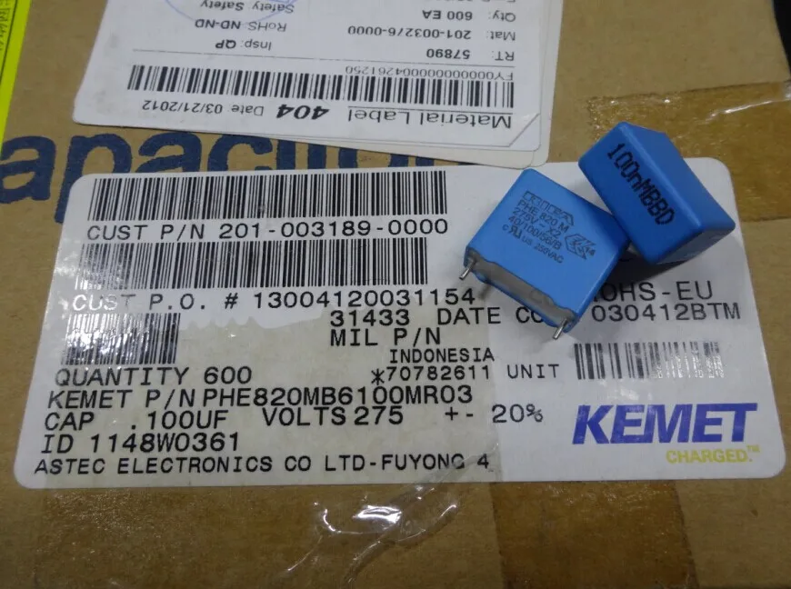 50 шт. RIFA PHE820 0,1 мкФ/275Vac 100NF 104 пленочный конденсатор