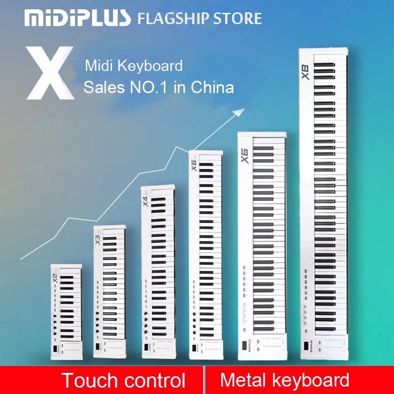 MIDIPLUS MIDI контроллер клавиатуры X2/X3/X4/X6mini 25/37/49/61-ключ USB Профессиональный альт саксофон музыкальные инструменты портативная клавиатура