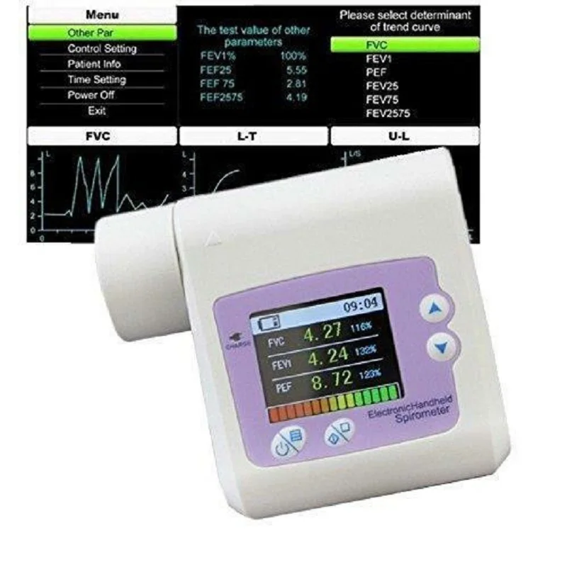 Спирометр SP10 CONTEC, цифровой, для измерения объема легких, FVC, PEF, FEV1, FEF25 (art.: 7aef8689e) - 7aef8689e