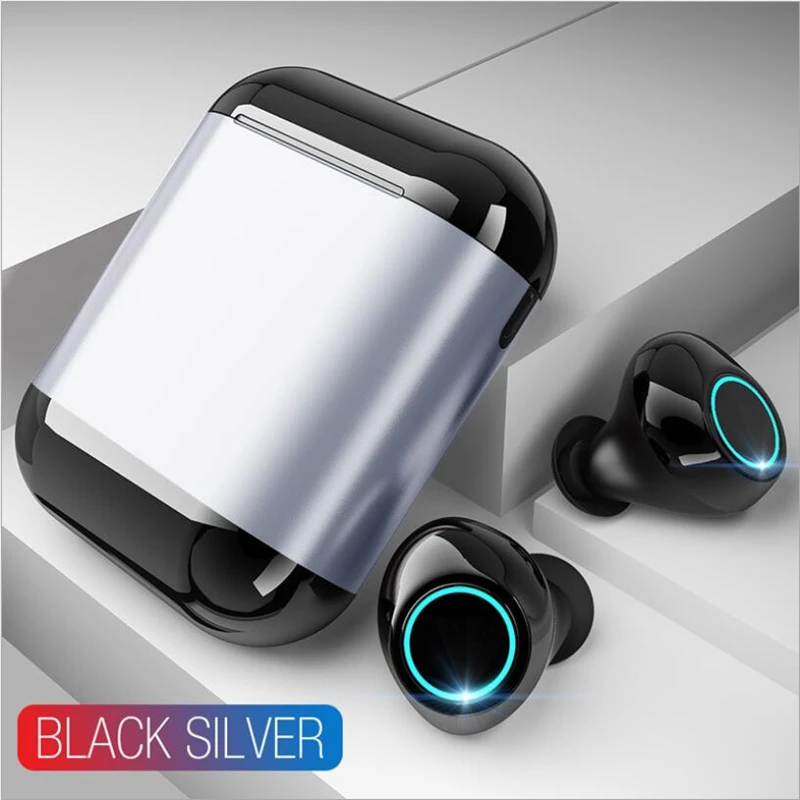 S7 TWS, Bluetooth 5,0, наушники, беспроводные наушники, Biaural, Hi-Fi, стерео гарнитура с микрофоном, зарядная коробка для телефона - Цвет: Gray