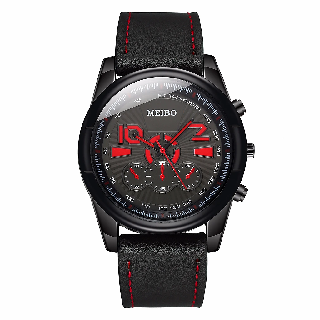 MEIBO часы мужские кожаные военные часы Роскошные наручные часы для мужчин кварцевые наручные часы Мужские часы relogio masculino erkek kol saati