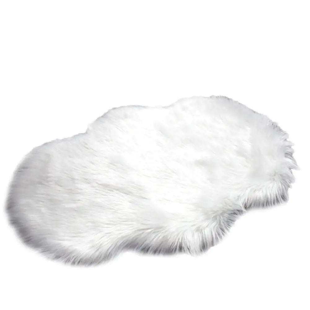 

Fluffy Rugs Warm Carpet Cushion Faux Floor Mat Seat Pad Skin Fur Fluffy Area Rugs Washable Home Textile for Living Room Bedroom