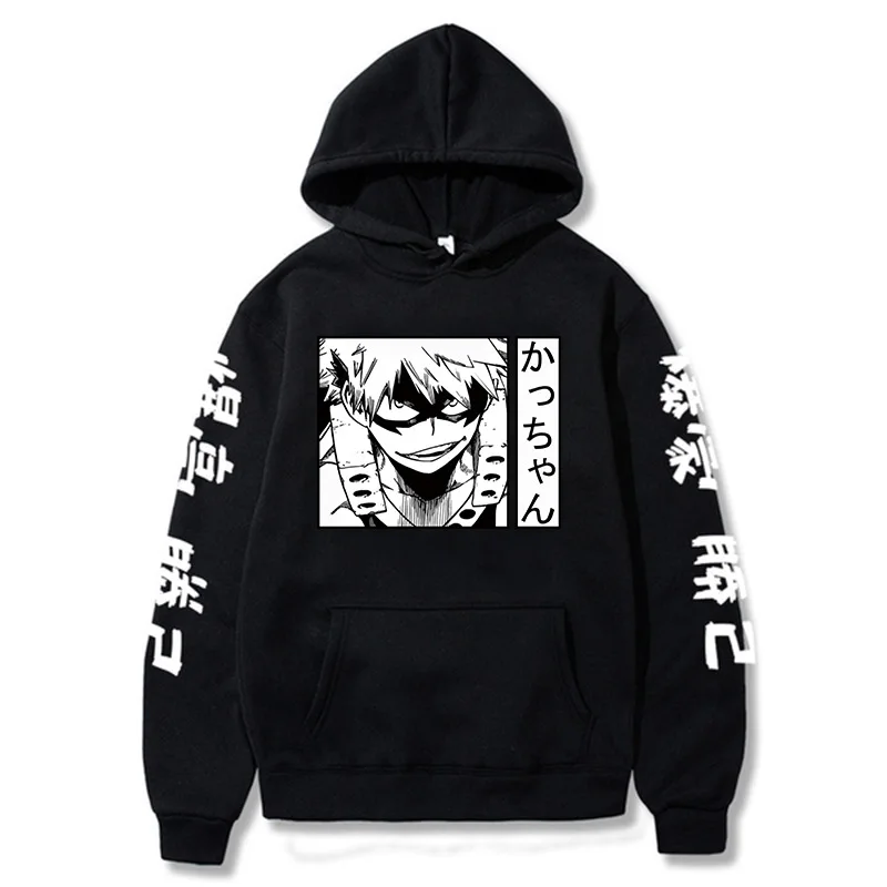 Толстовка с капюшоном My Hero Академия Katsuki Bakugo в японском стиле Аниме Унисекс