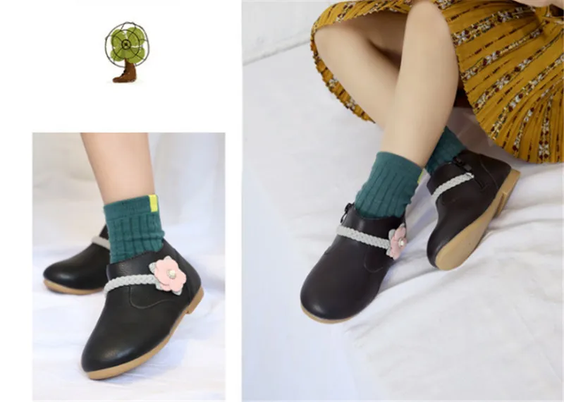 Модные сапоги для девочек с цветочным рисунком; ботинки для малышей; мягкие детские сапоги; Ботильоны на молнии для детей; размеры 21-30