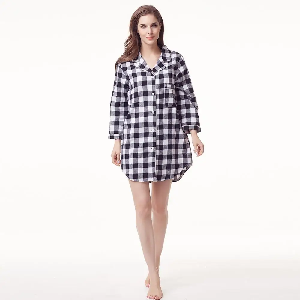 Sexy Flannel Pajama Night Shirt For 