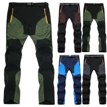 Уличные мужские лыжные треккинговые брюки, ветрозащитные водонепроницаемые лыжные штаны, плотные теплые флисовые штаны софтшелл для альпинизма, походные брюки