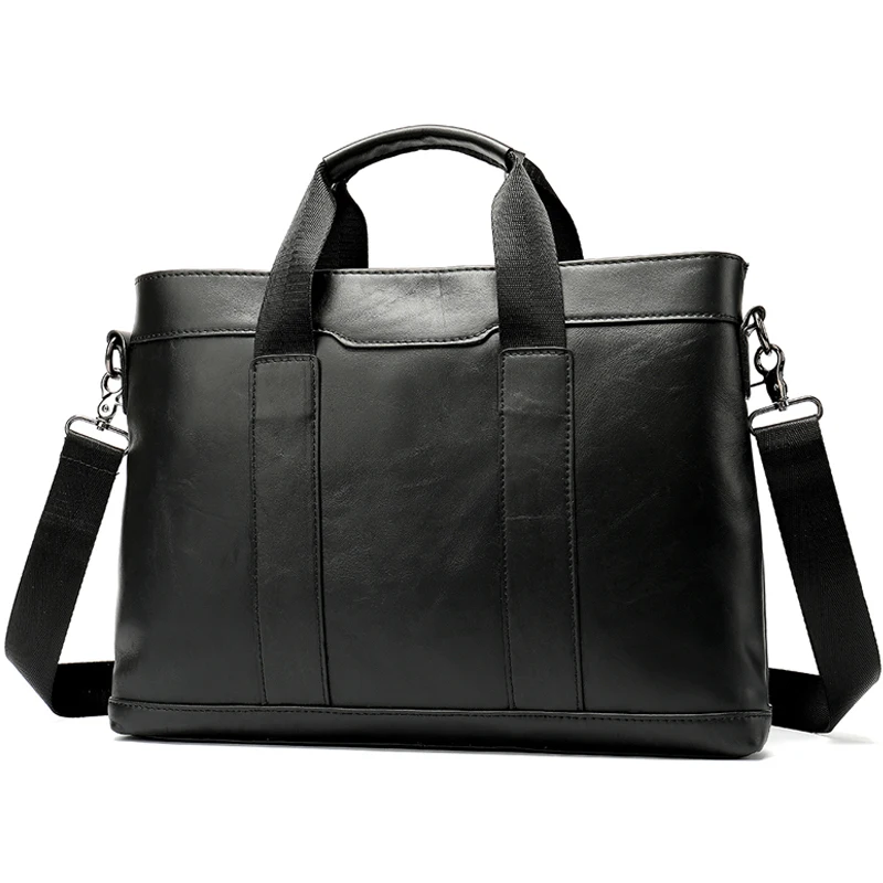 

100% Genuine Leather Men's Briefcase Messenger Bag Men Laptop Shoulder Bag For Document Computer Bag 14 Fashion Male Handbag