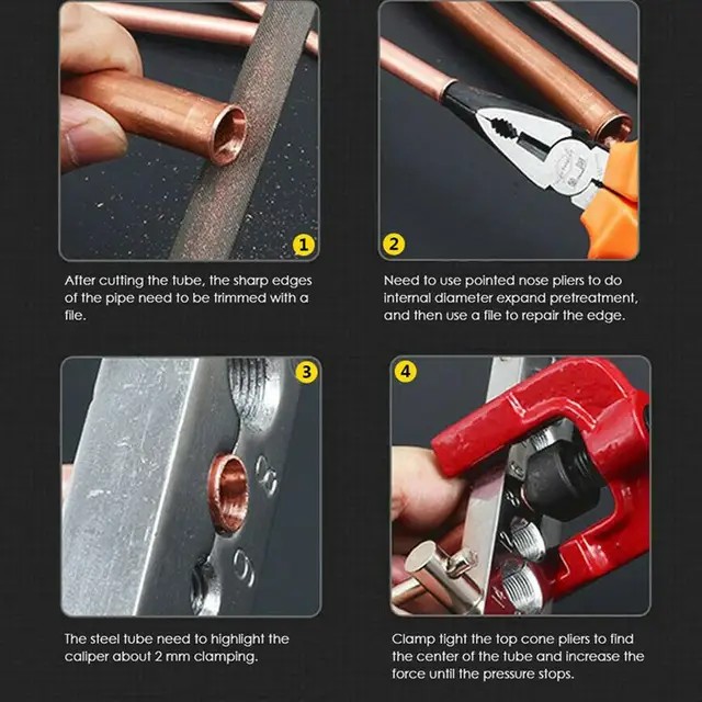 6 Halálos Cső Lángoló Szerszámkészlet Csőcsövek Szerszámok Famegmunkáló Fémhosszabbító 3/16-5/8 Légfék Vonal Csövek - Image 2
