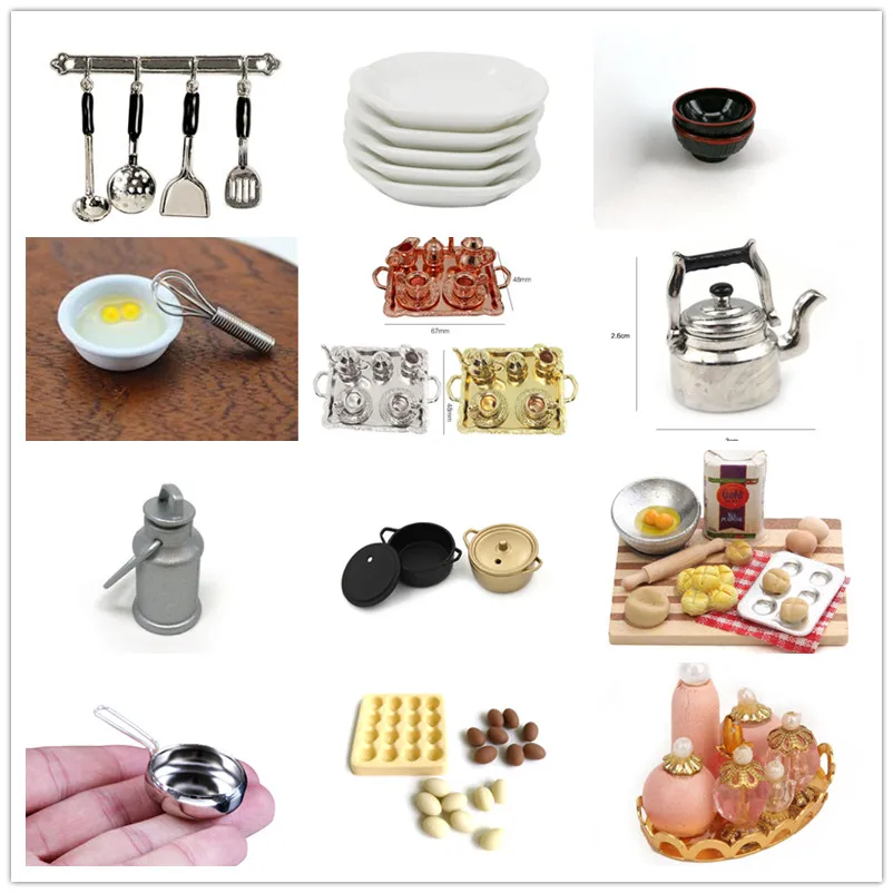 Mini Furniture Toys Dollhouse Miniature Kitchen Cooking Tool 1:12 Dollhouse Deor Birthday Gift for Girl Kids