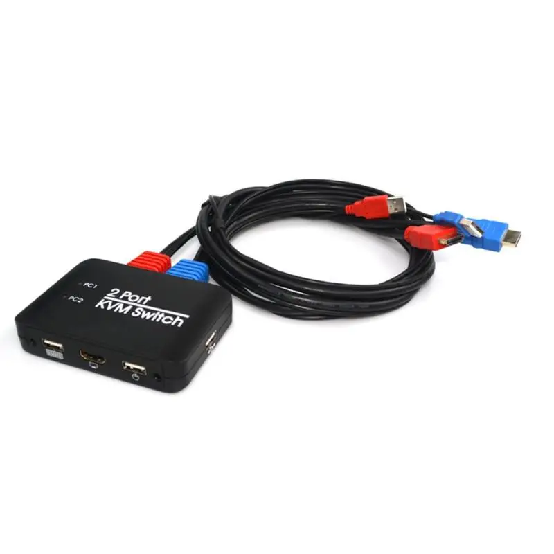 

2 Port KVM Switcher Mouse Keyboard Video Monitor USB HDMI KVM Switch Cable