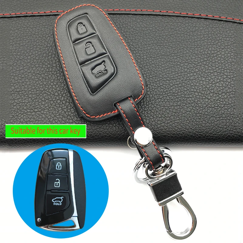 Exquisite bags main cases 100% leather sets Car key For Hyundai IX45 Santa Fe (DM) 2013 2014 2015 2016 3 buttons Key Shell | Автомобили и