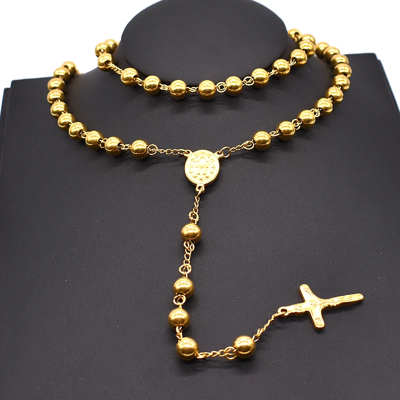 Оптовая продажа классическое ожерелье из нержавеющей стали с бусинами в виде