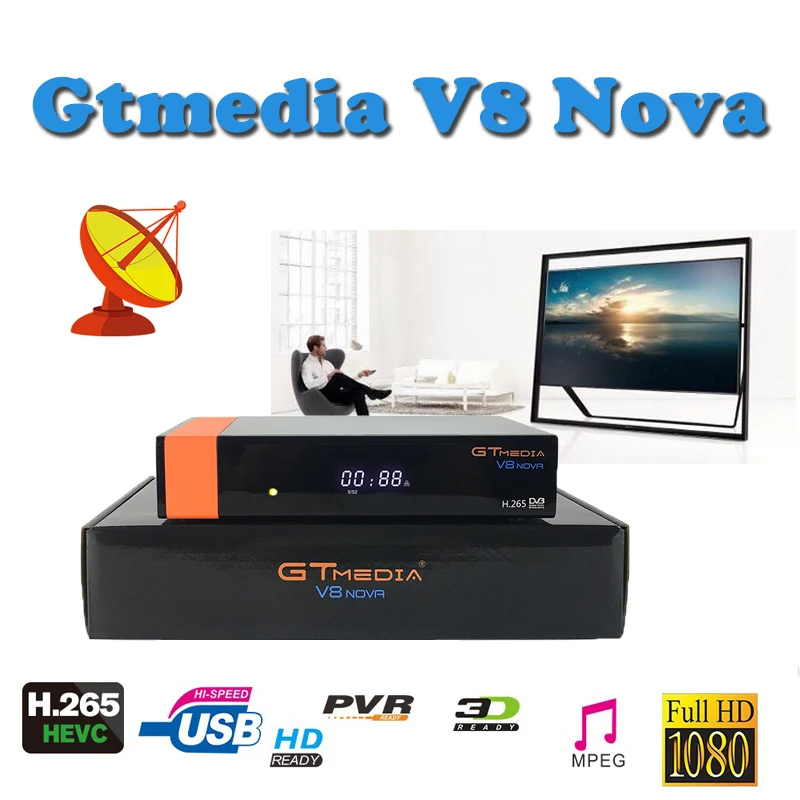 Спутниковый ресивер Gtmedia V8 NOVA DVB-S2 H.265 встроенный wifi Поддержка спутниковый с