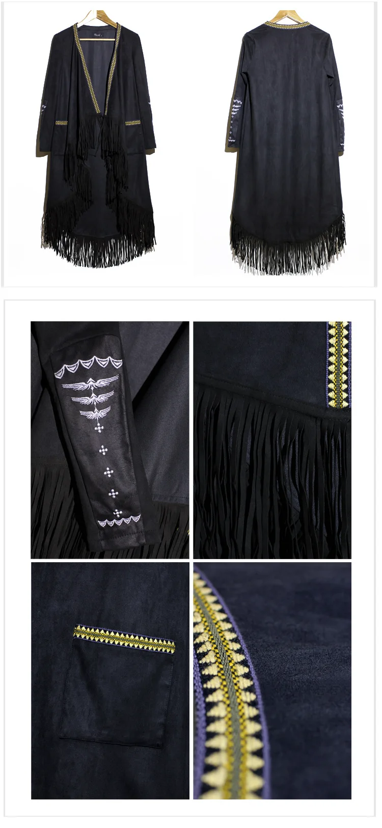 Тренч с кисточками Boho новые женские джинсовые куртки кардиган с длинными рукавами женское Осеннее Пальто Feminino Scraf National пальто LT130S30