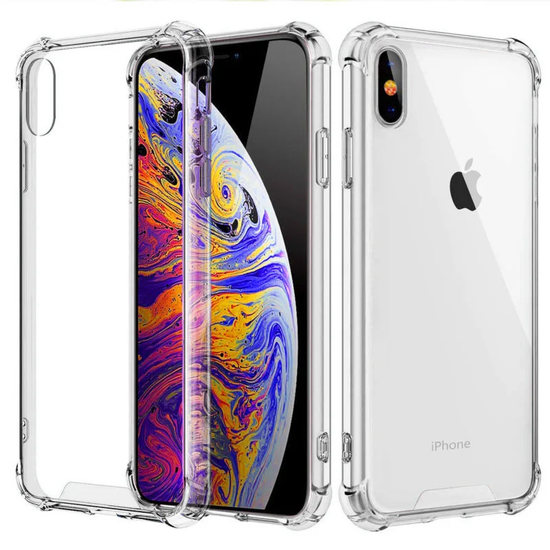 

Shockproof Bumper Transparent protection Phone Case For iPhone X XS XR XS Max 8 7 6 6S Plus Clear Silicone Back Cover