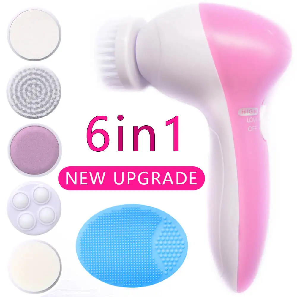 ElectricFacialBrushWashingFaceMassagerMachineSiliconeSkinCareCleanserSetMakeupTools