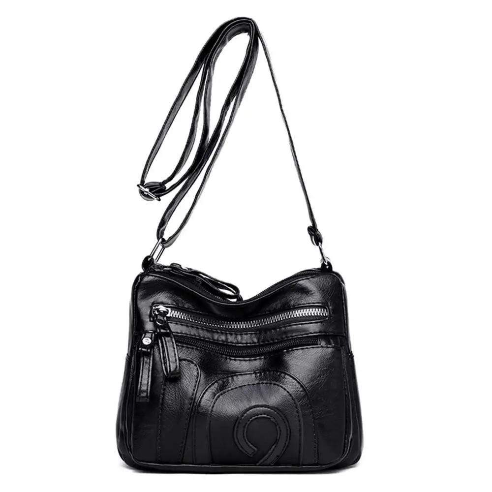 Новая однотонная сумка на плечо, повседневная женская квадратная сумка-мессенджер, простая женская сумка из искусственной кожи, маленькая сумка через плечо на молнии - Цвет: 04