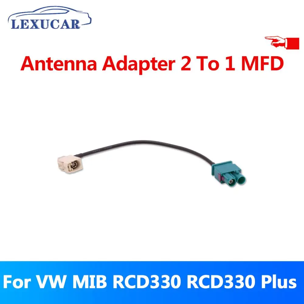 

LEXUCAR 2 To 1 MFD Car Radio Antenna Adapter For VW MIB RCD330 RCD330G RCD330 Plus