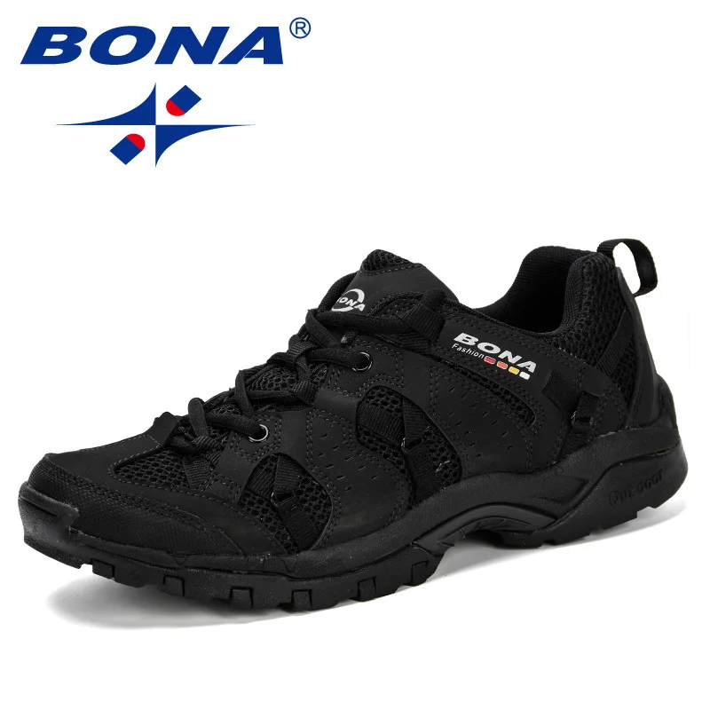 BONA/Классические мужские треккинговые ботинки, мужская спортивная обувь, уличные беговые треккинговые кроссовки, Нескользящие износостойкие дорожные ботинки размера плюс
