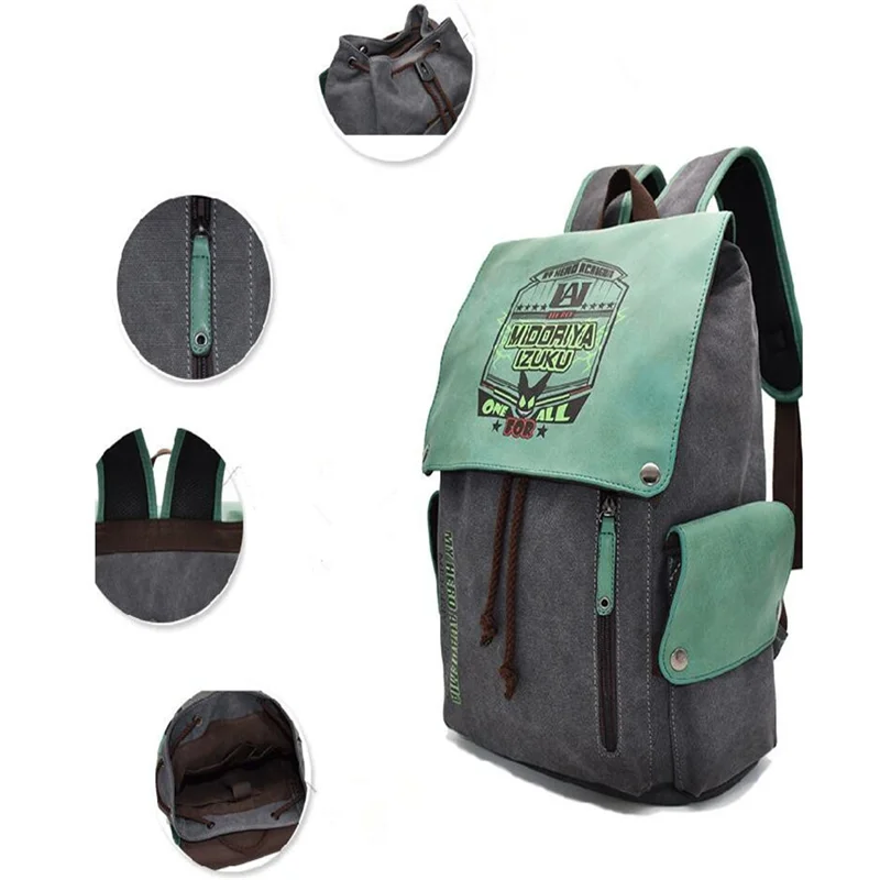 Горячая новинка аниме мой герой Academy Bagpack Косплей Deku рюкзак Midoriya izku Холст Рюкзак Мультфильм Студент молодой
