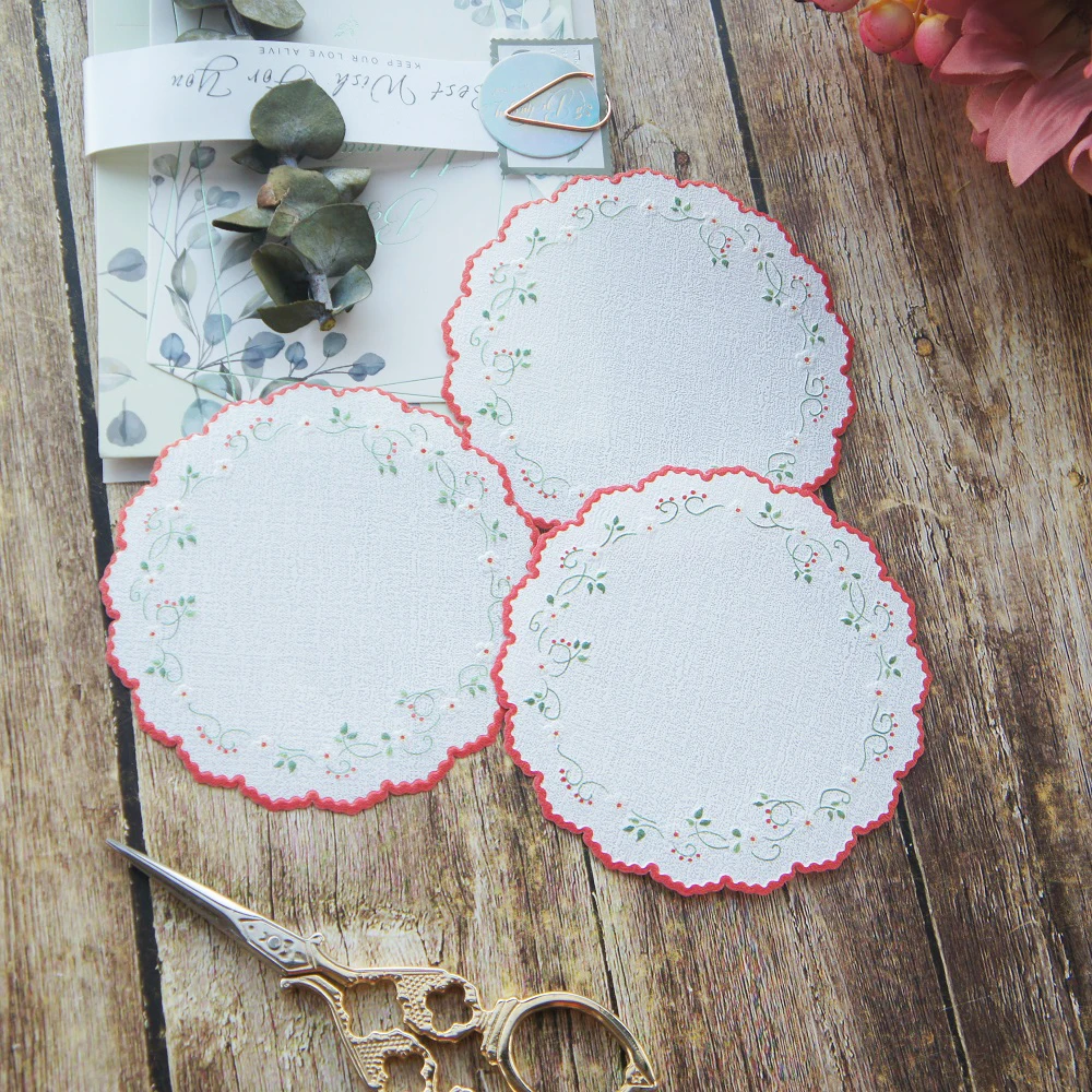 20 шт. большой размер как тканевый Дизайн Белый Красный цветок зеленый оставьте