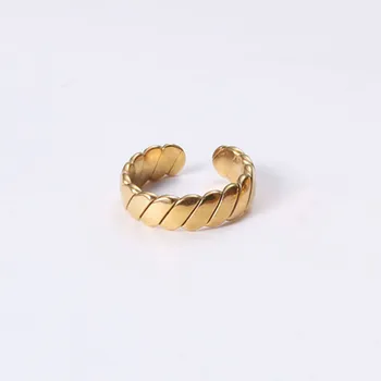 

New non-mainstream brand irregular plain ring ring ins minimalist crossing gold cold wind stacking ring couple models