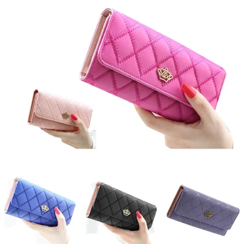 

Women Lady Long Clutch Purse Bags Leather Bag Card Holder Wallet Black
