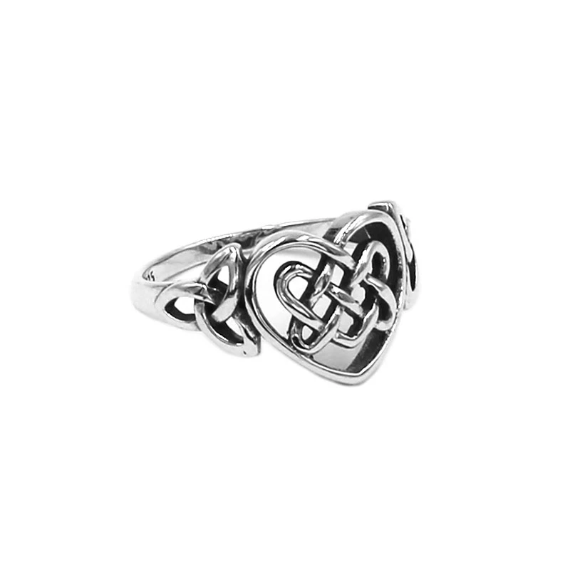 Anillo de plata de ley S925 con nudo celta para mujer y niña, sortija de boda con nudo de amor irlandés, regalo de compromiso, SWR0946A|Anillos| -