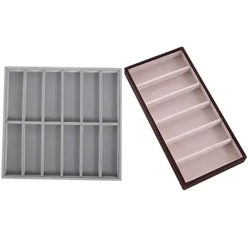 

Collector Eyeglass Box Sunglasses Storage Box 12 Grid Gray with 6 Eyeglasses Display Case