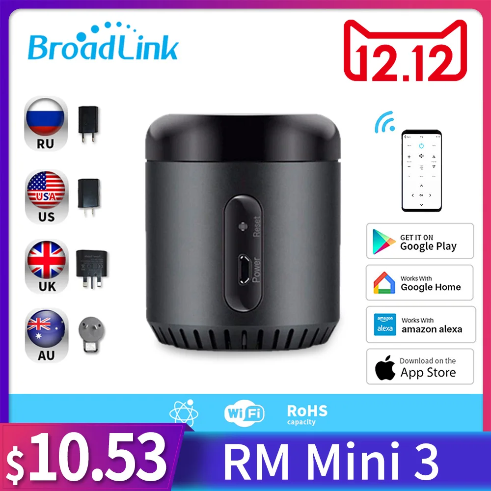 Broadlink RM Mini 3 Умный дом WiFi+ ИК пульт дистанционного управления AC tv управление для Alexa Google Home IFTTT с ЕС USB разъем SP3 Wi-Fi розетка