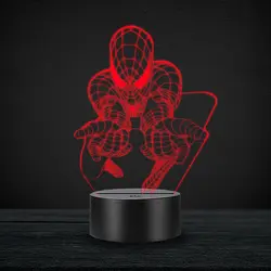 Супергерой мультфильм Marvel Человек-паук 3D лампы дома декоративные USB светодиодный многоцветный кабель подарок на день рождения