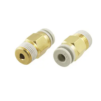 

10 Pcs 1/8" PT Male Thread to 4mm Tube Push in Connect Straight Fitting