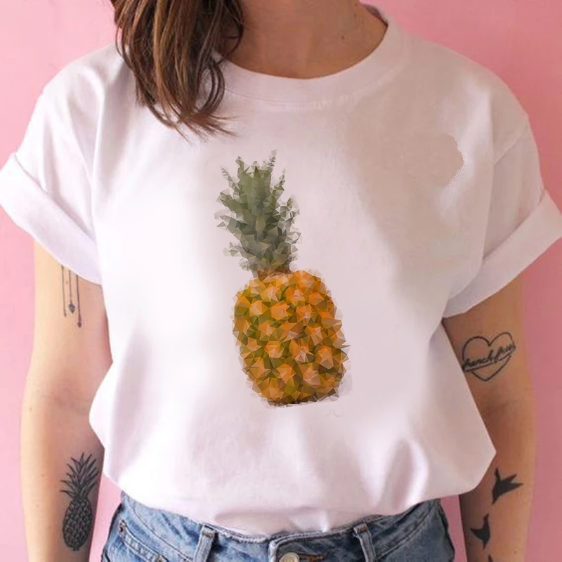 

2020 Summer Pineapple Printed T-Shirt Women Harajuku Ullzang Casual Loose Short Sleeve O Neck Tops Tees camisetas mujer