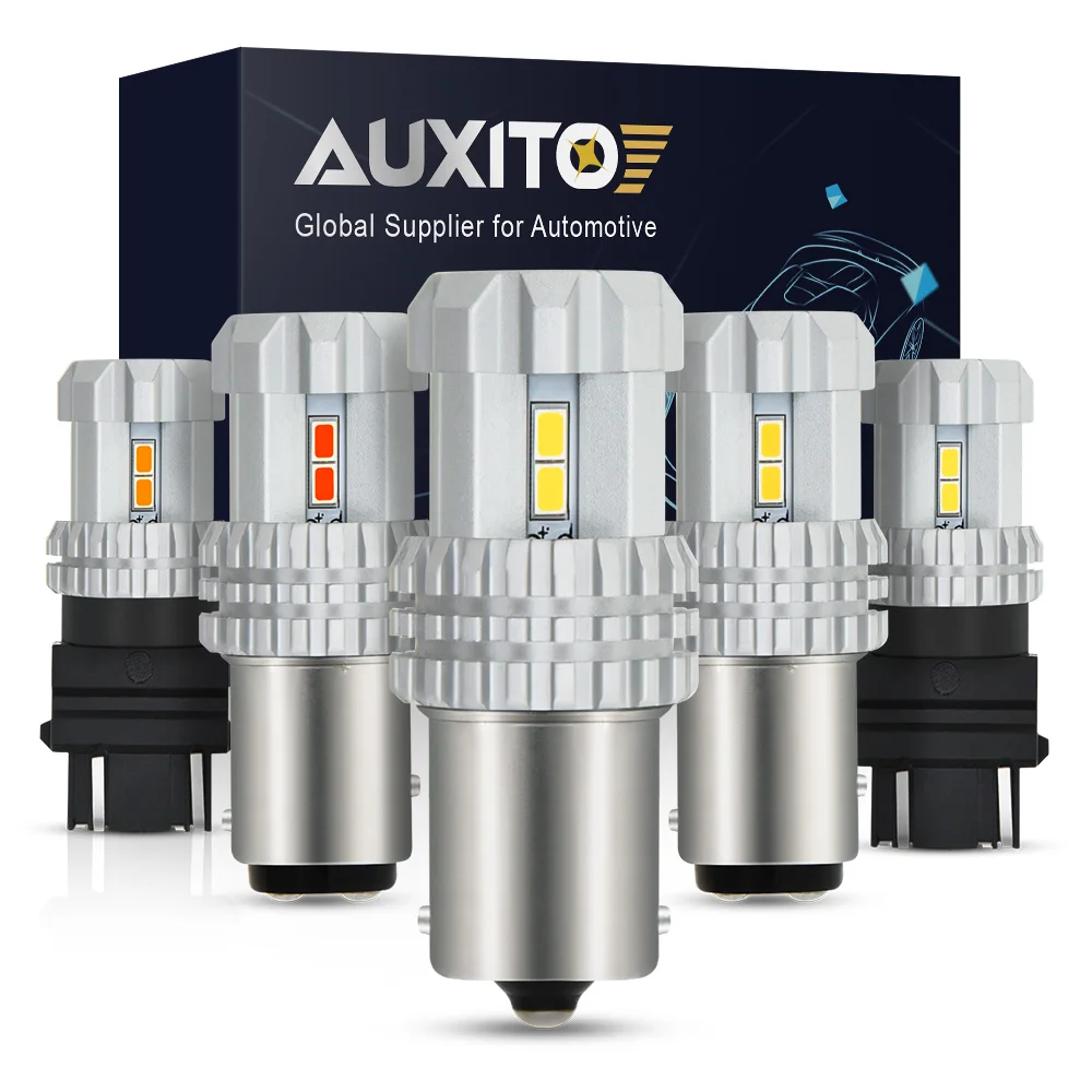 AUXITO 1400LM BA15S 1156 P21W светодиодный автомобильный фонарь заднего хода 7443 W21/5W 7440 WY21W 1157
