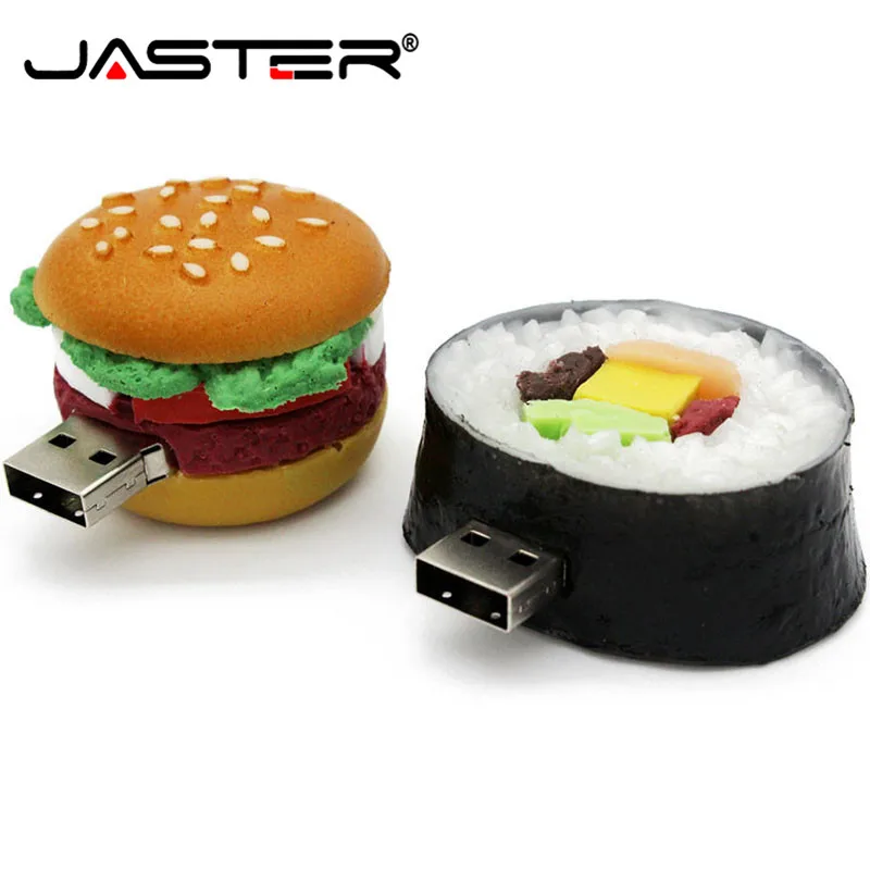 JASTER гамбургер еда флеш диск USB 2 0 Творческий Суши арбуз pendrive 4 ГБ 8 16 32 64 Гб карта