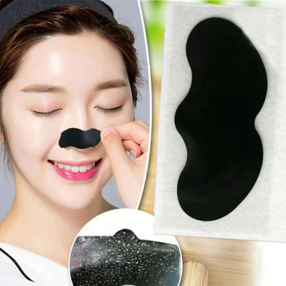Puntos 대나무 숯 코 블랙헤드 리무버 마스크 스트립, 코 클렌징, 코 스티커, 딥 클린, 네그로스 리무버, 10/50/100