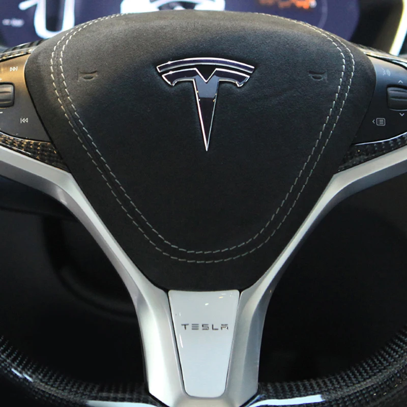 Steering Wheel Panel Carbon Fiber Protector | Tesla Model 3 X S